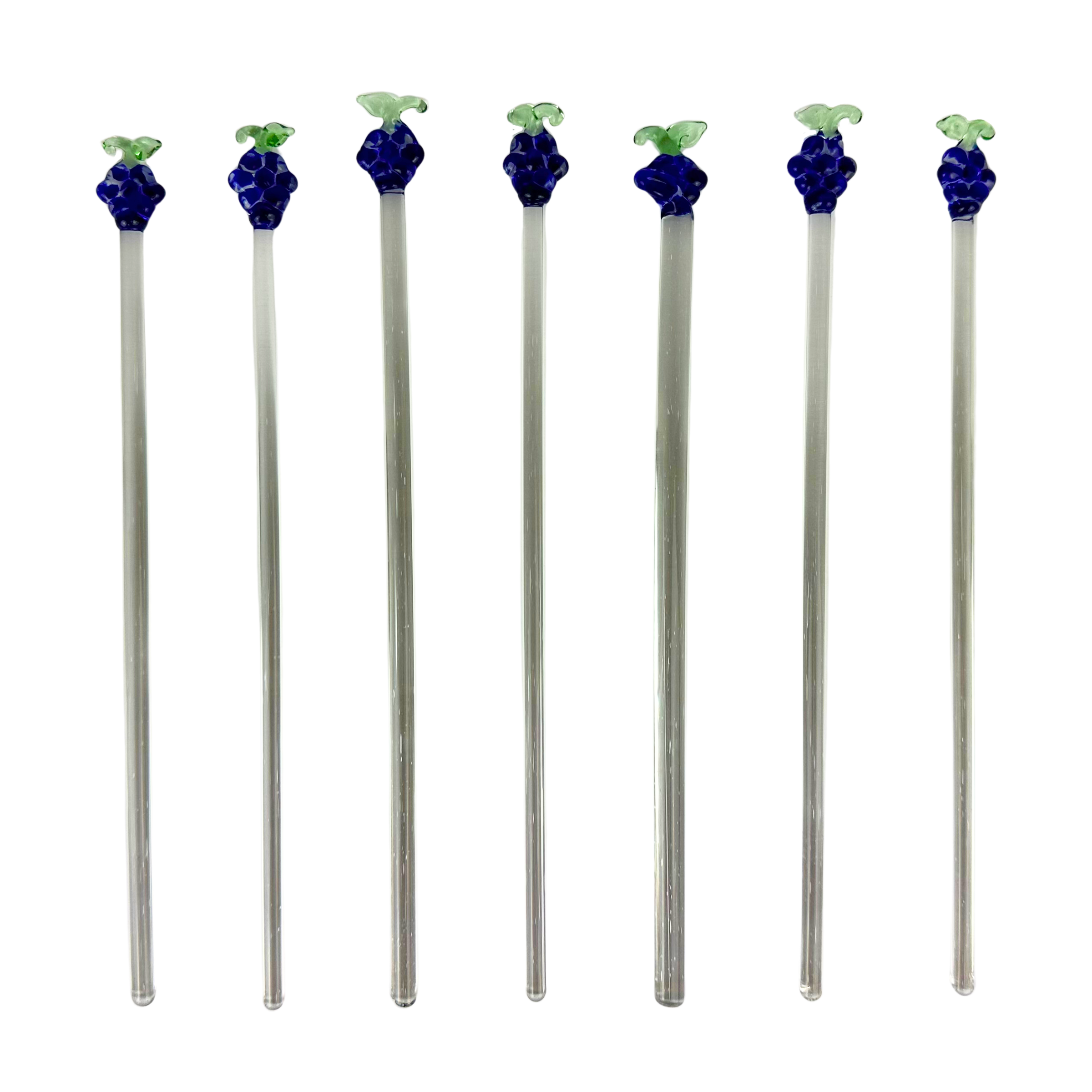 Grape Cluster Glass Cocktail Stirrers (7) Lily's Vintage Finds