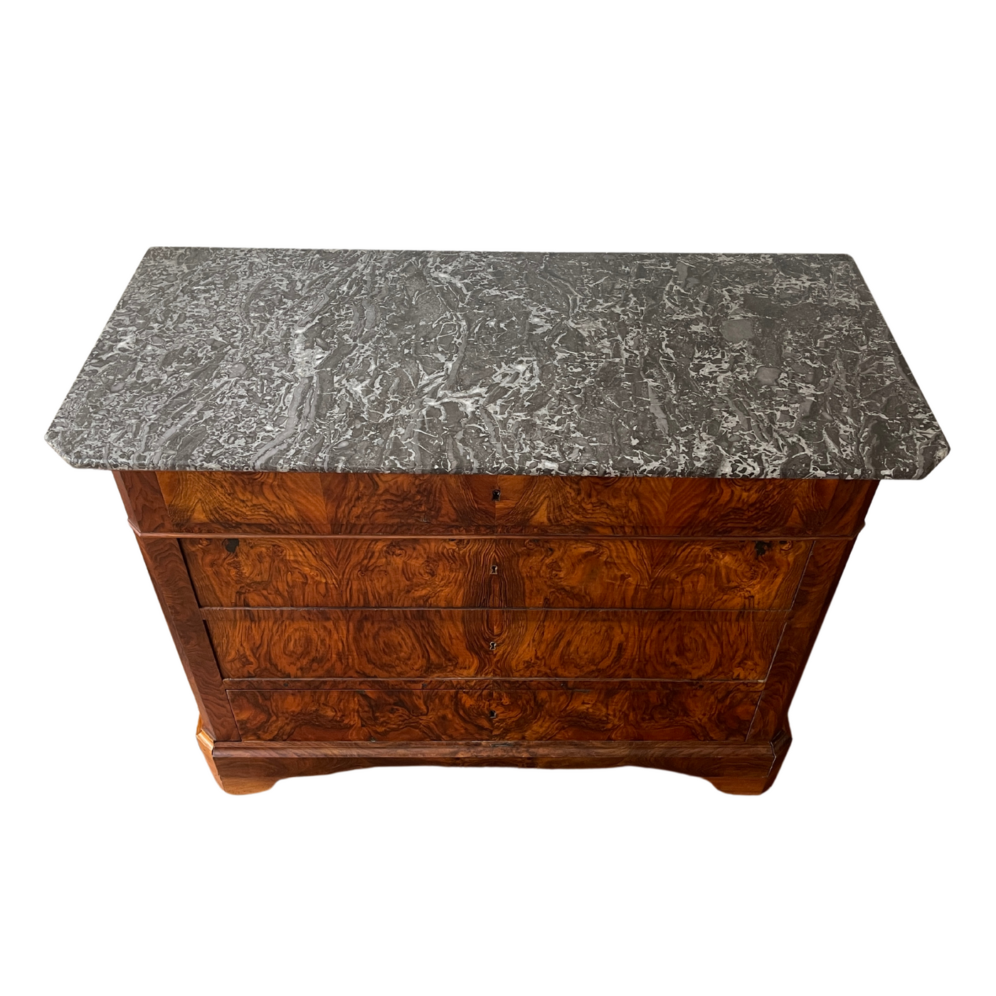 Antique French Louis Philippe Style Marble Top Commode