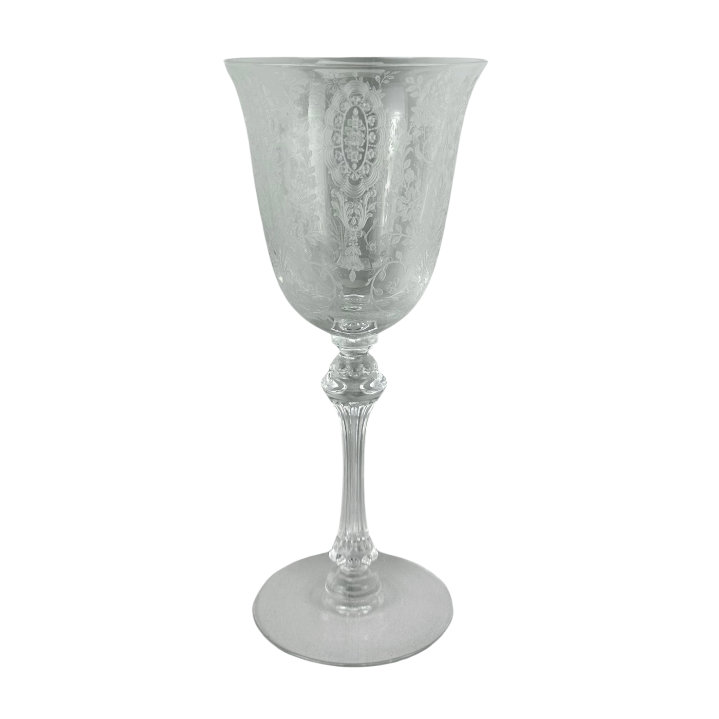 Vintage Tiffin 'Cherokee Rose' Crystal Goblets, Set of 8