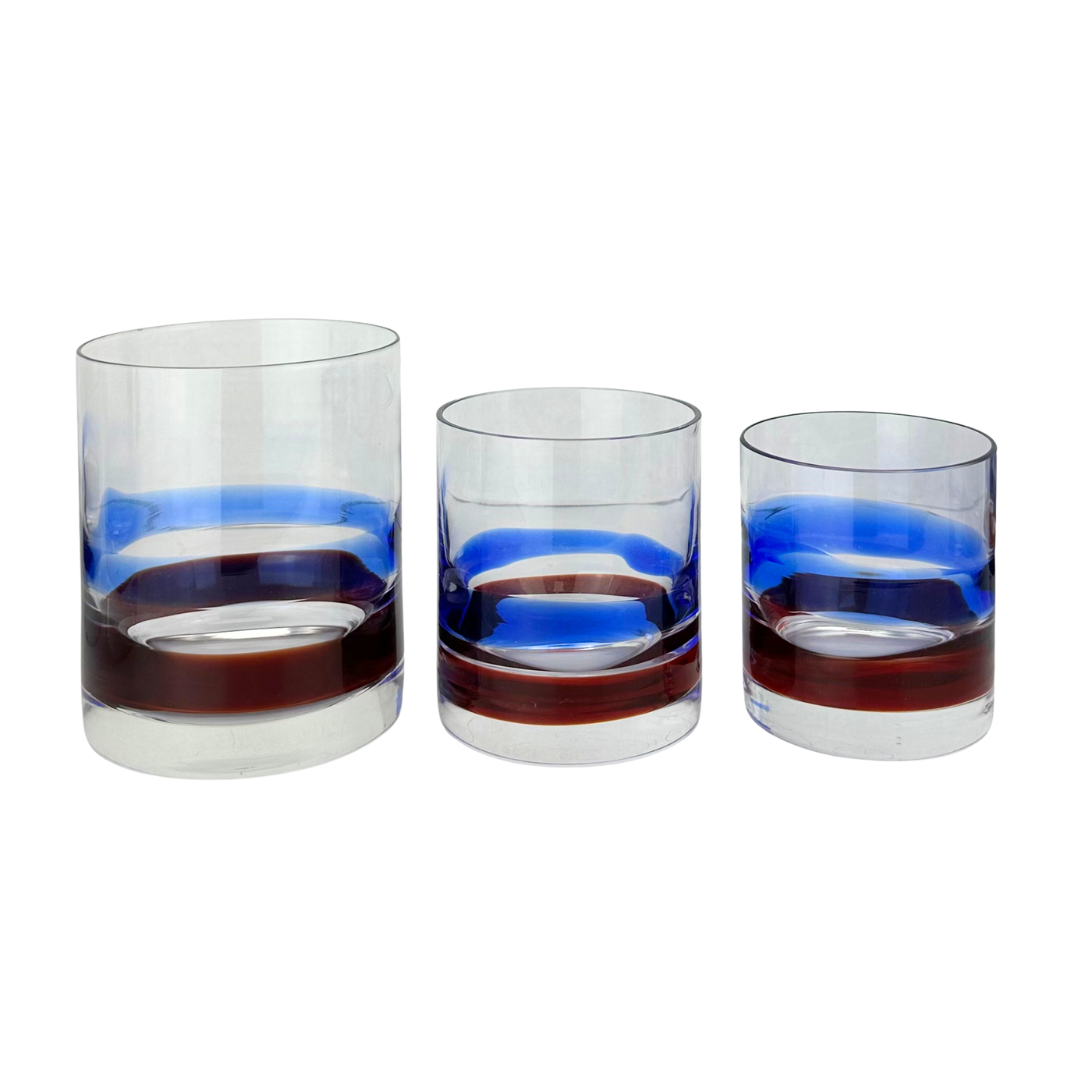 1950s/60s Murano Style Tumbler Glass Set, Set of 9