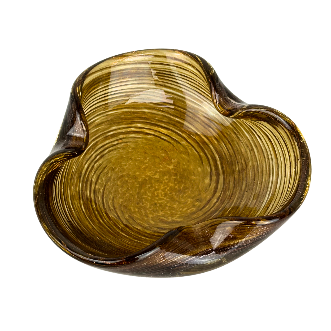 Gold Swirl Murano Style Dish