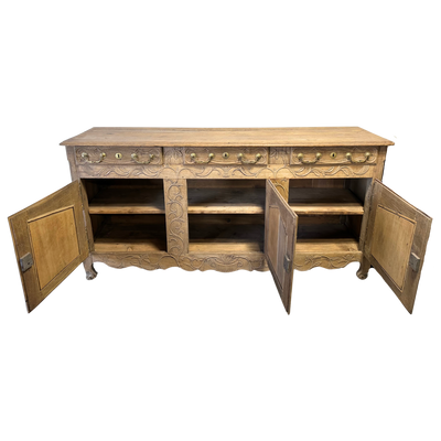 Mid 19th c. French Oak Sideboard with Intricate Carved Detail