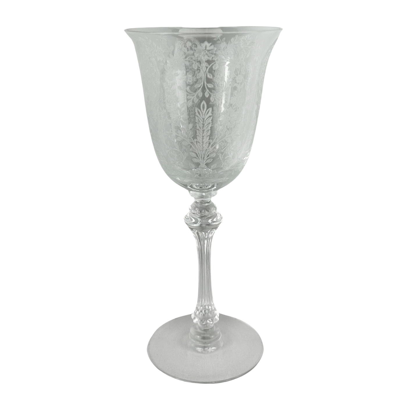 Vintage Tiffin 'Cherokee Rose' Crystal Goblets, Set of 8