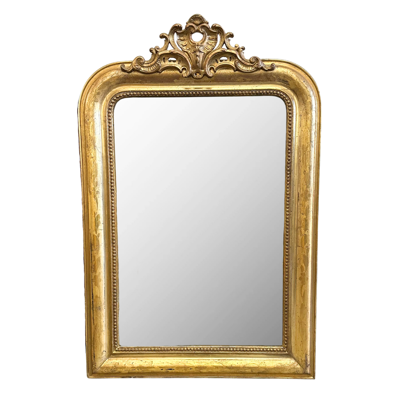 Antique Louis Philippe Gold Mirror with Crest