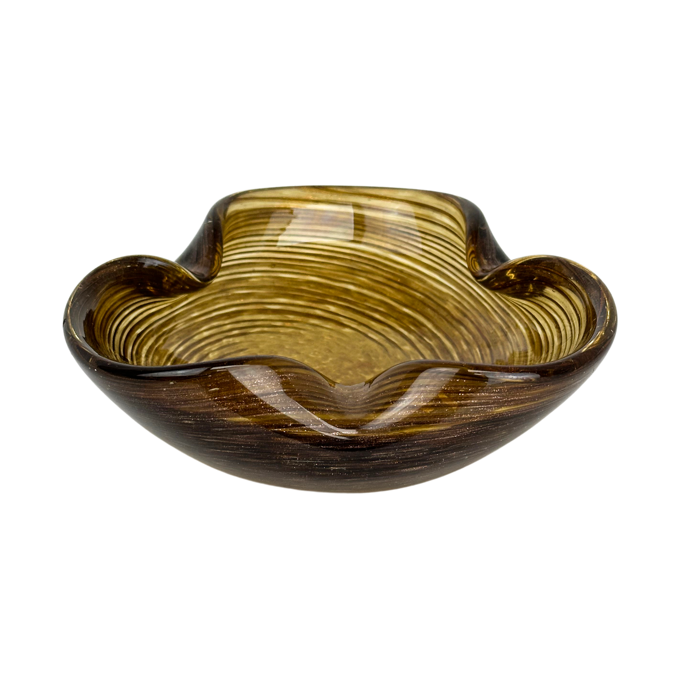 Gold Swirl Murano Style Dish