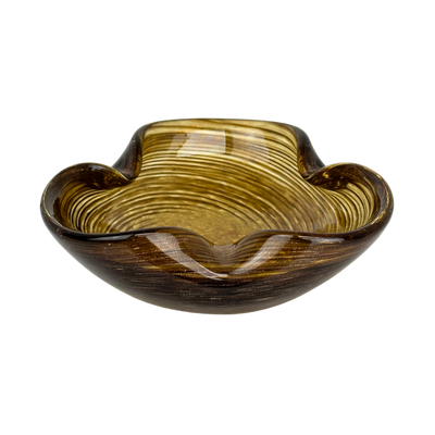 Gold Swirl Murano Style Dish