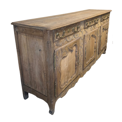 Mid 19th c. French Oak Sideboard with Intricate Carved Detail