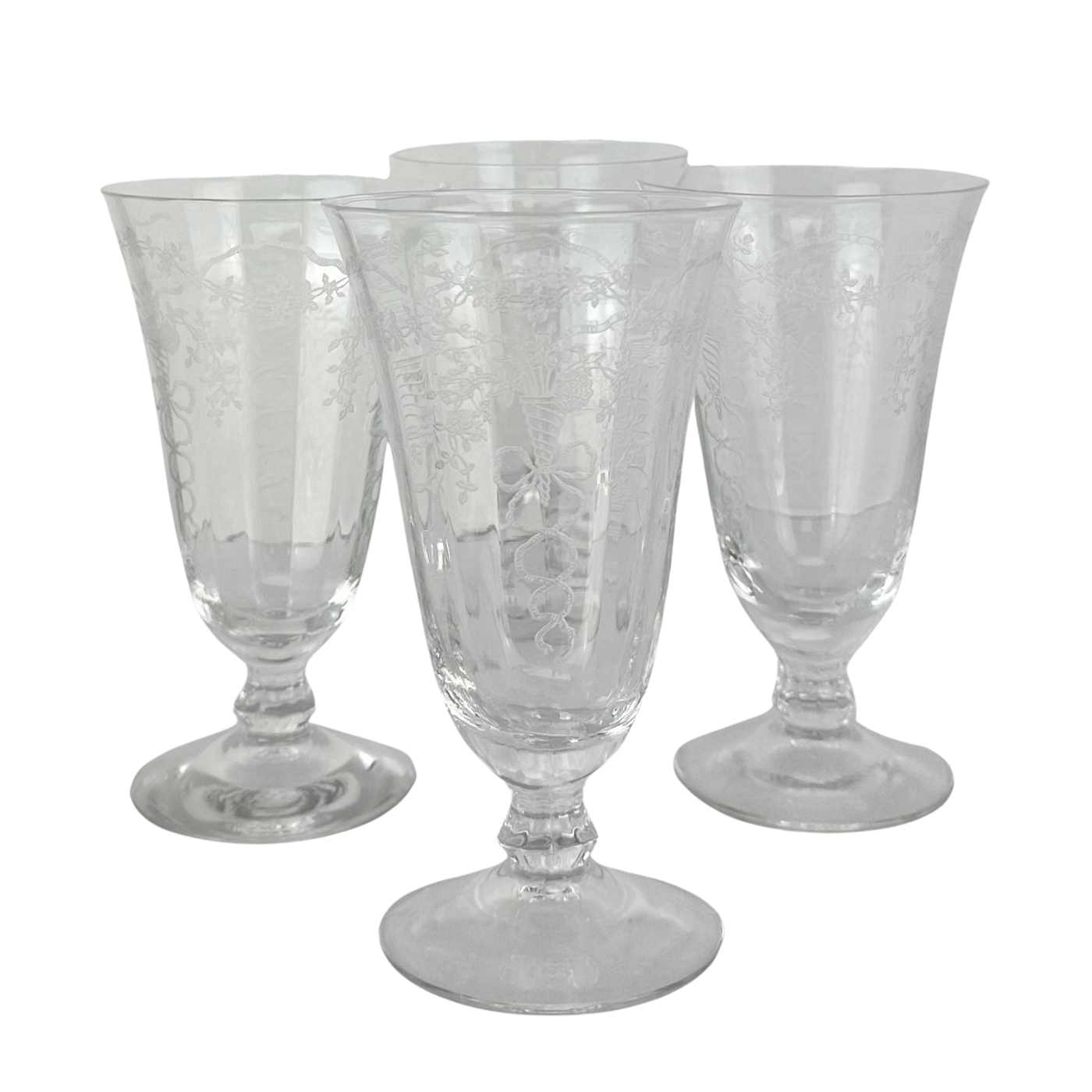 Vintage Fostoria 'Corsage' Crystal Iced Teas, Set of 4