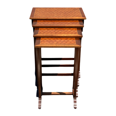 19th c. French Marquetry Nesting Tables