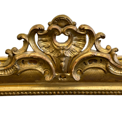 Antique Louis Philippe Gold Mirror with Crest