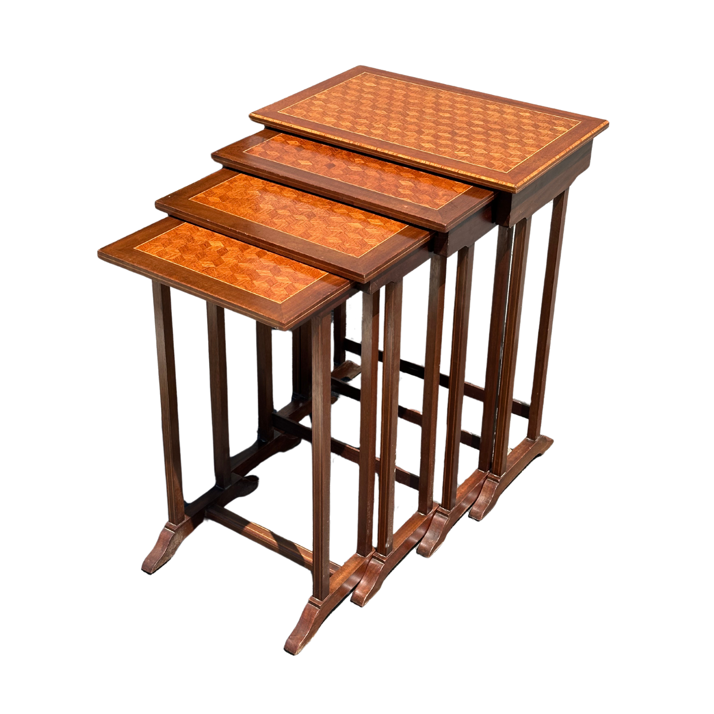 19th c. French Marquetry Nesting Tables
