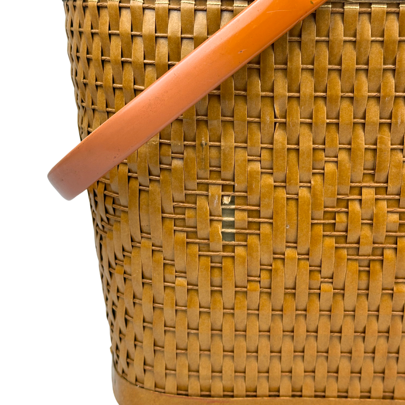 Mid-Century Woven Wicker Picnic Basket