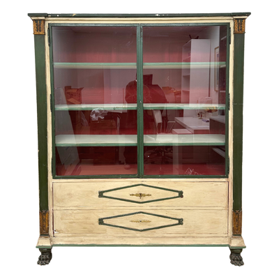 Hand-Painted Antique French Vitrine