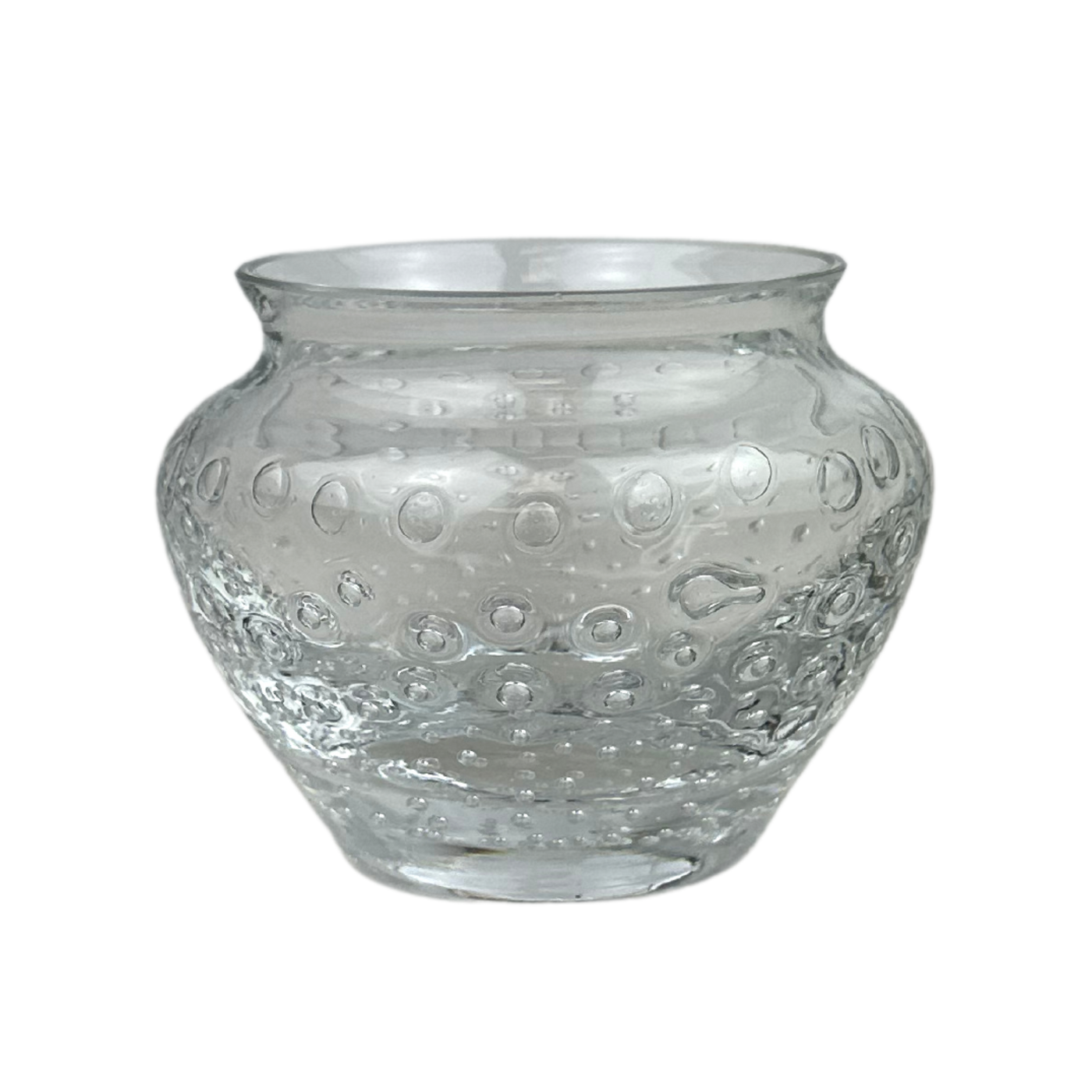 Vintage Dotted Clear Glass Bud Vase
