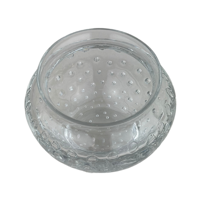 Vintage Dotted Clear Glass Bud Vase