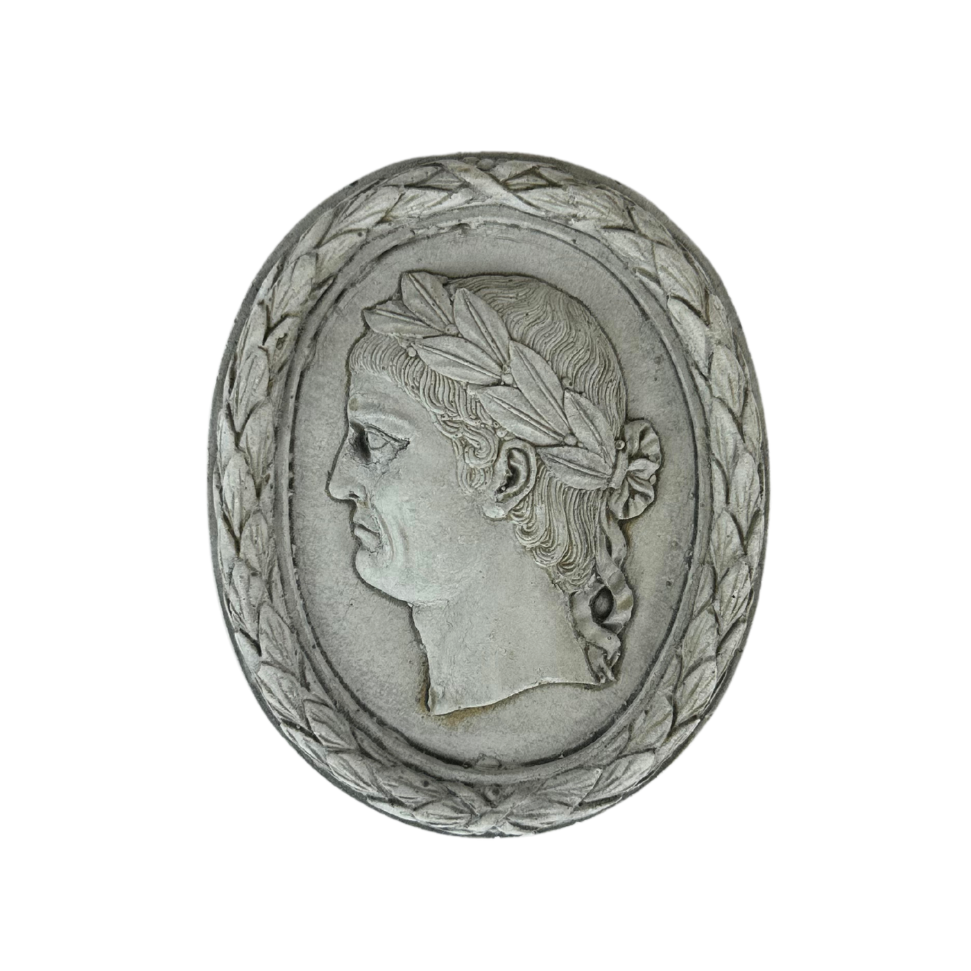 Contemporary Concrete Hanging Roman Medallion (looking left)