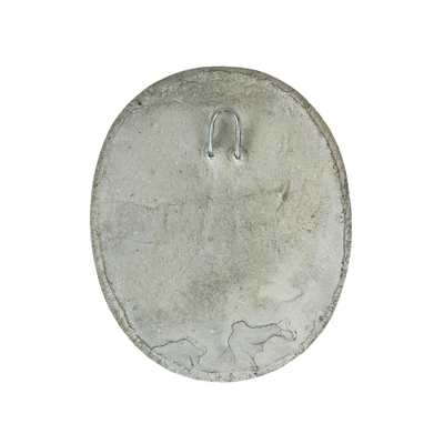 Contemporary Concrete Hanging Roman Medallion (looking left)