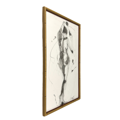 Gigi Davis Art x Figurative in Vintage Bamboo Frame [1]
