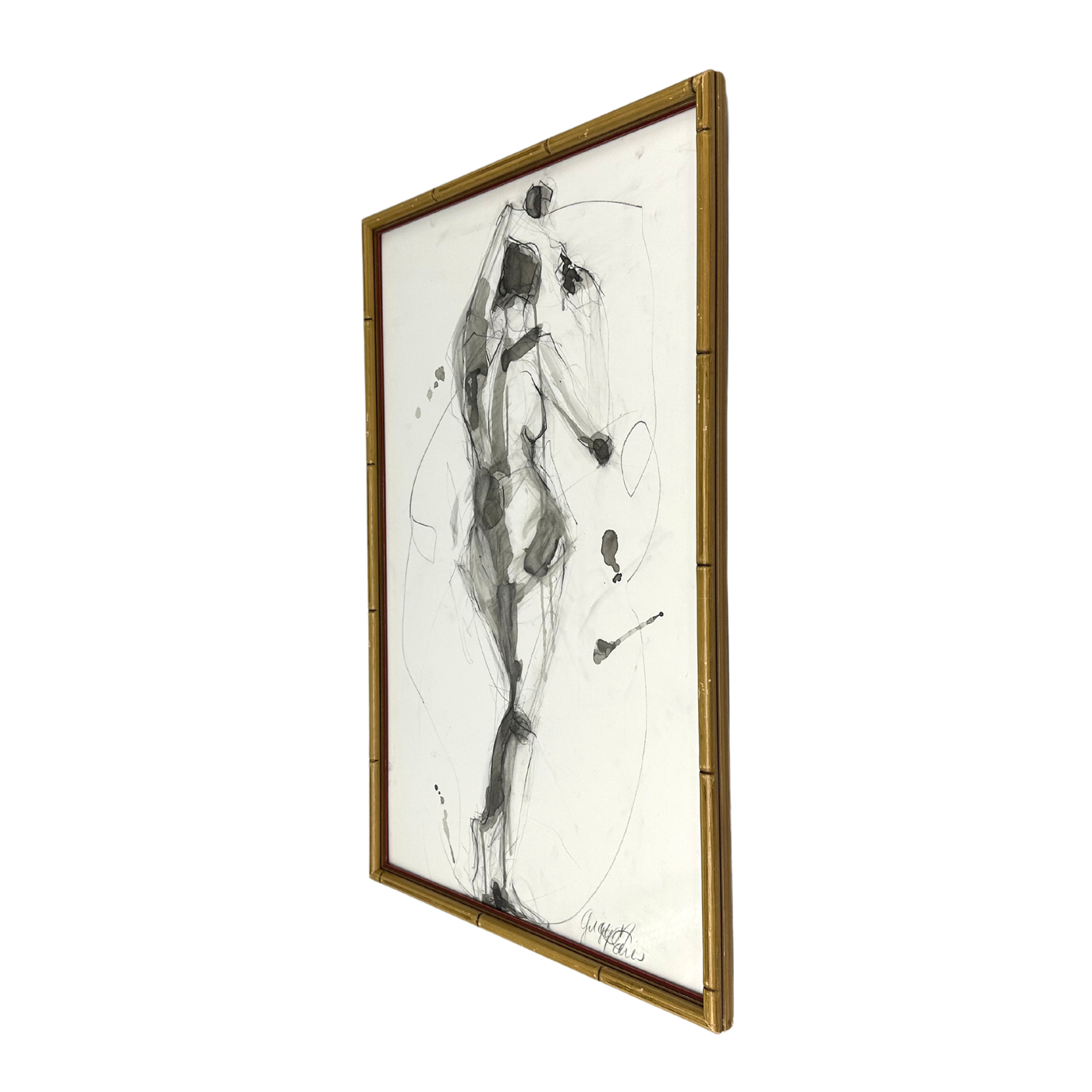 Gigi Davis Art x Figurative in Vintage Bamboo Frame [1]