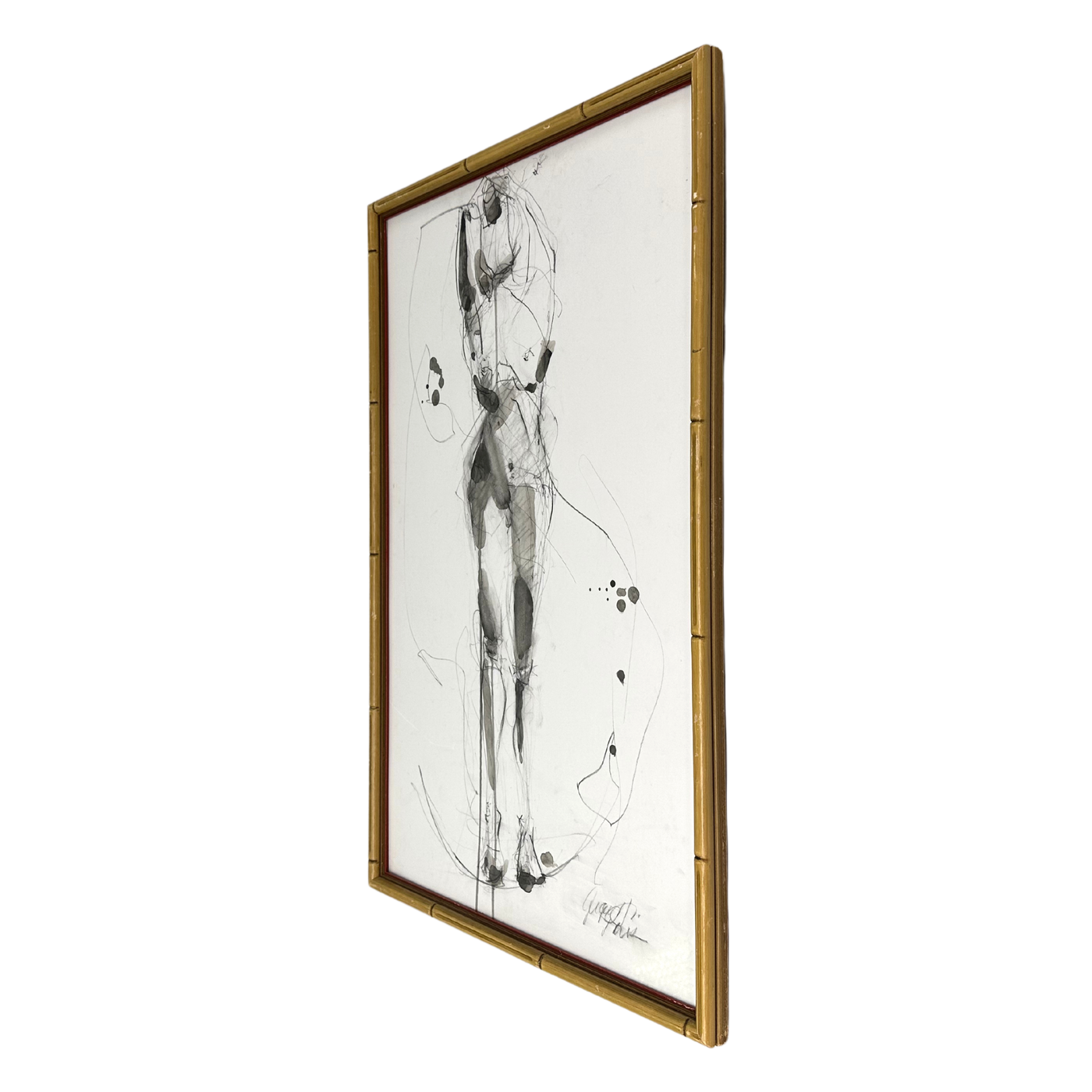 Gigi Davis Art x Figurative in Vintage Bamboo Frame [2]