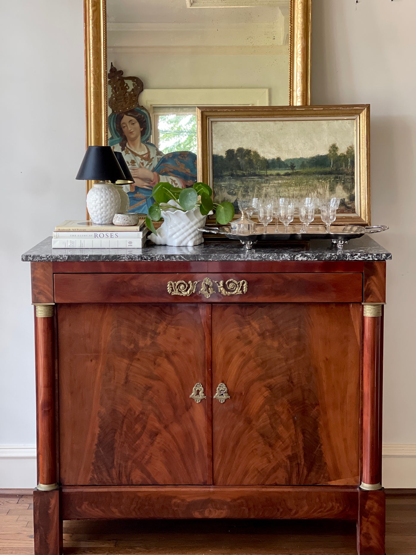 19th c. Marble Top Empire Buffet