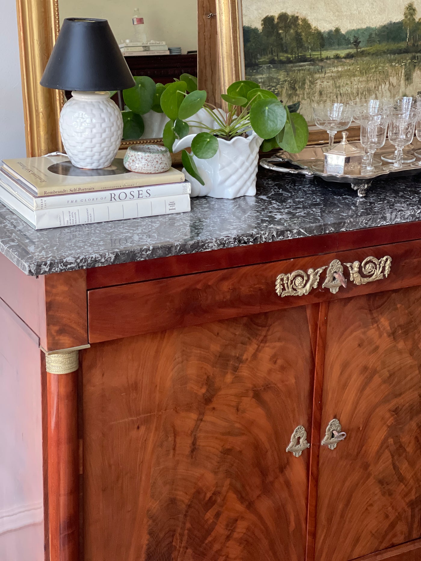 19th c. Marble Top Empire Buffet