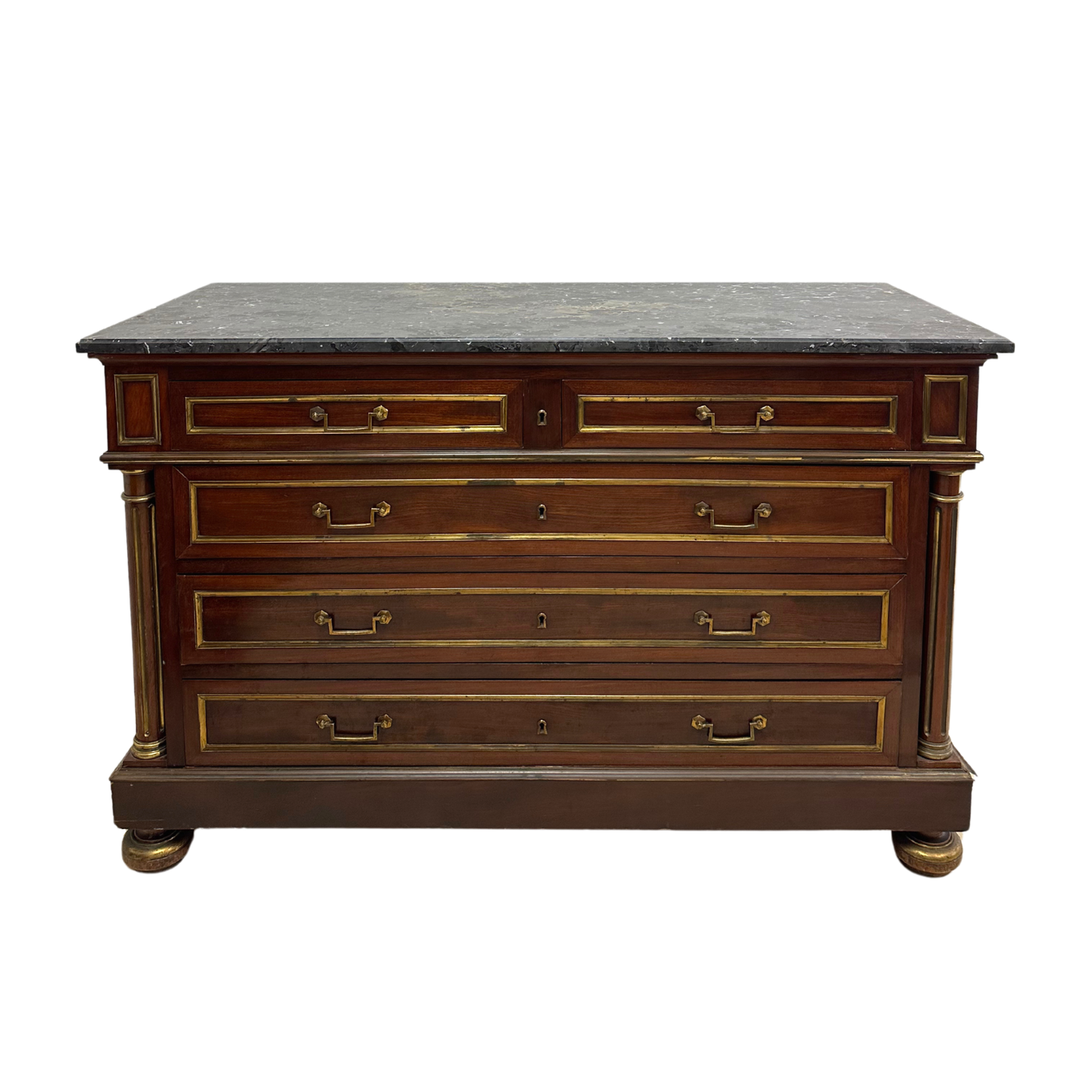 19th c. Louis XVI Style Marble Top Commode