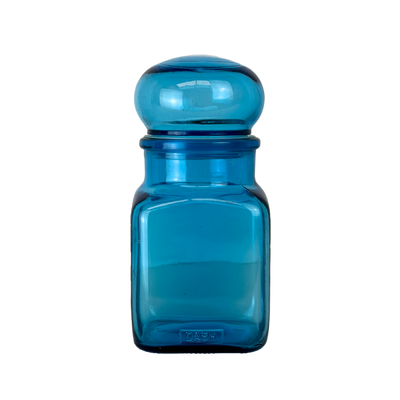 Vintage Belgian Blue Glass Jar