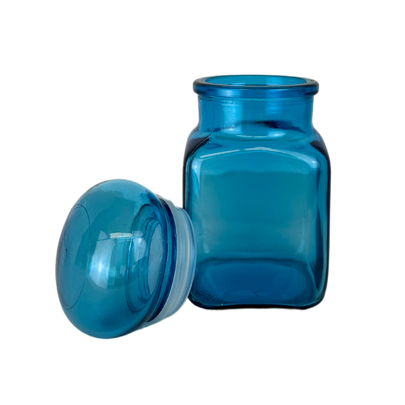 Vintage Belgian Blue Glass Jar