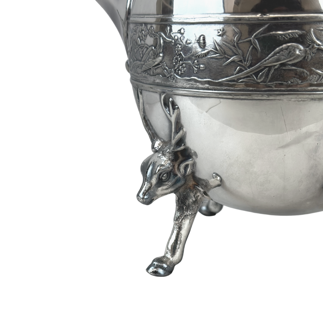 VintageSilverTeaPotWithNatureD