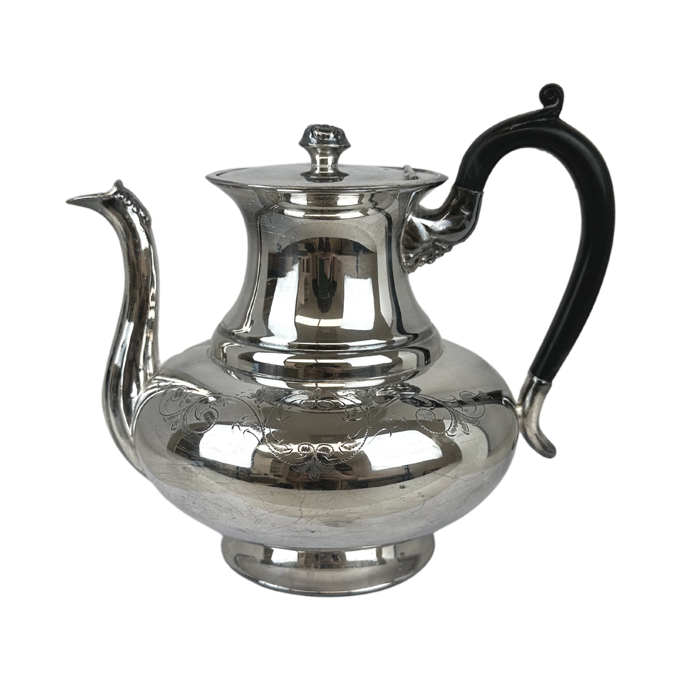 Early 20th c. Silver Plate Victorian Style E.P. Copper Tea Pot