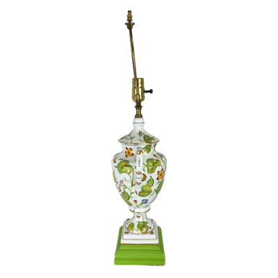 Vintage Porcelain Botanical Lamp