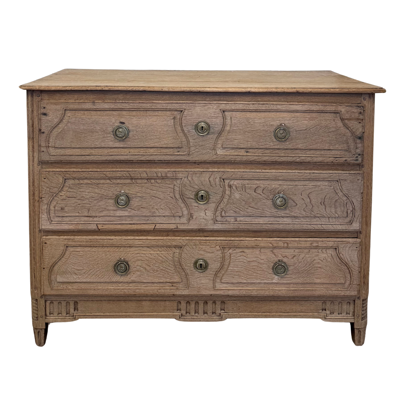 18th c. Bleached Oak Commode