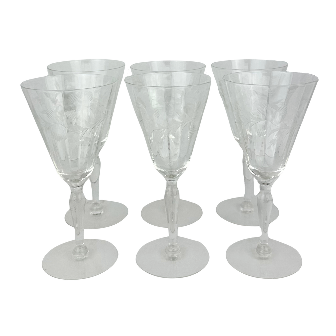 Vintage Cut Crystal Goblet, Set of 6