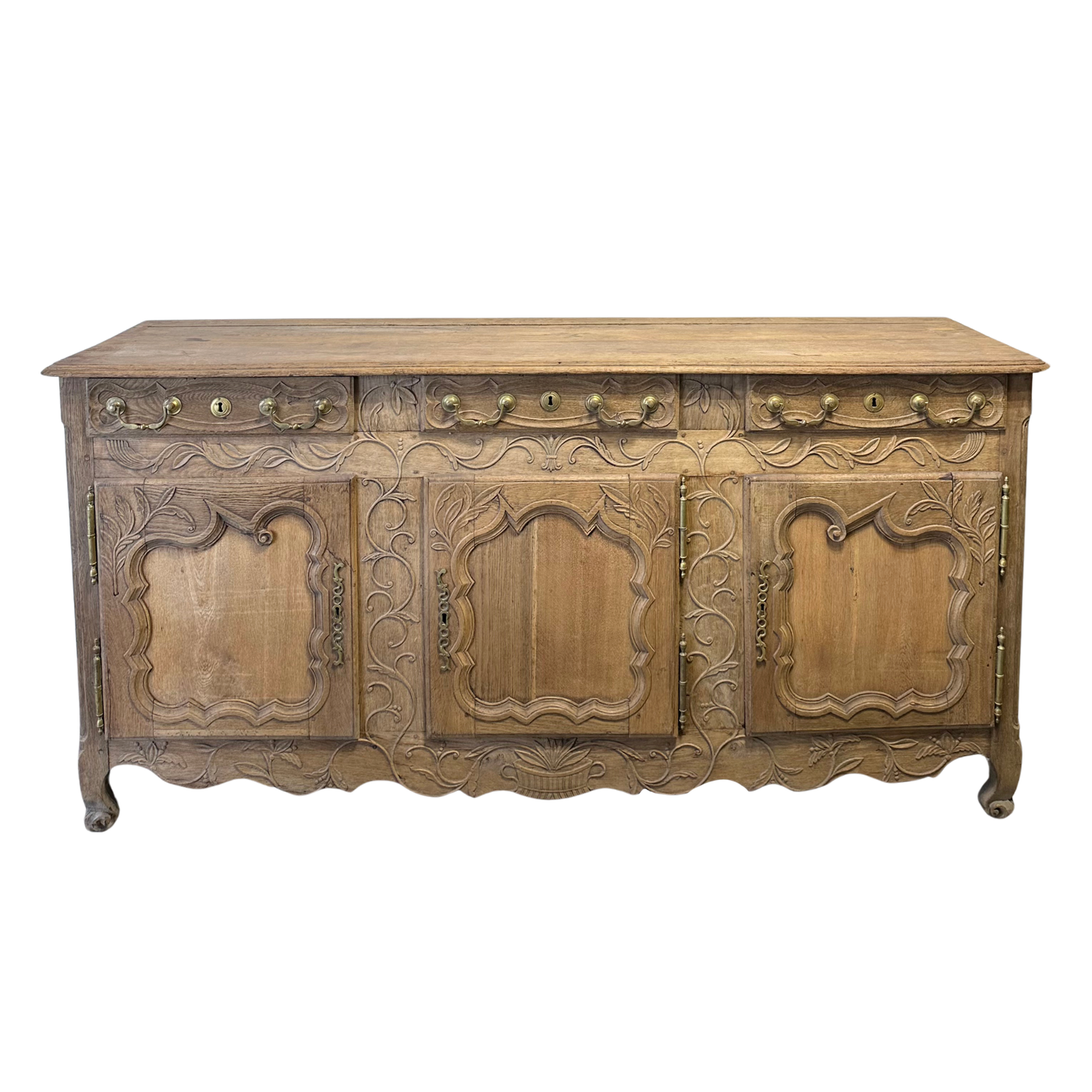 Mid 19th c. French Oak Sideboard with Intricate Carved Detail
