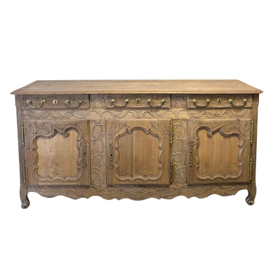 Mid 19th c. French Oak Sideboard with Intricate Carved Detail