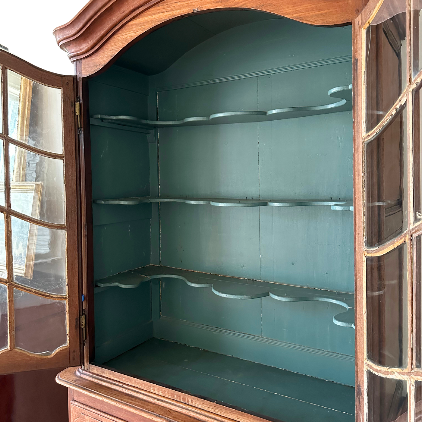 18th C. French Cabinet with Blue Interior