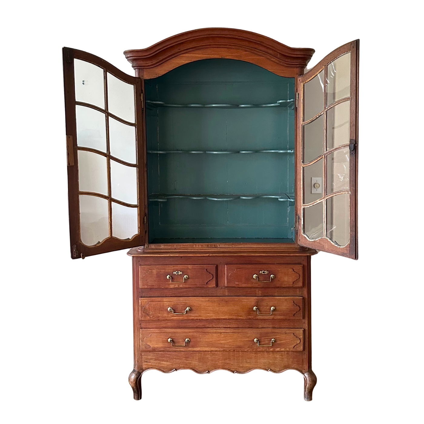 18th C. French Cabinet with Blue Interior