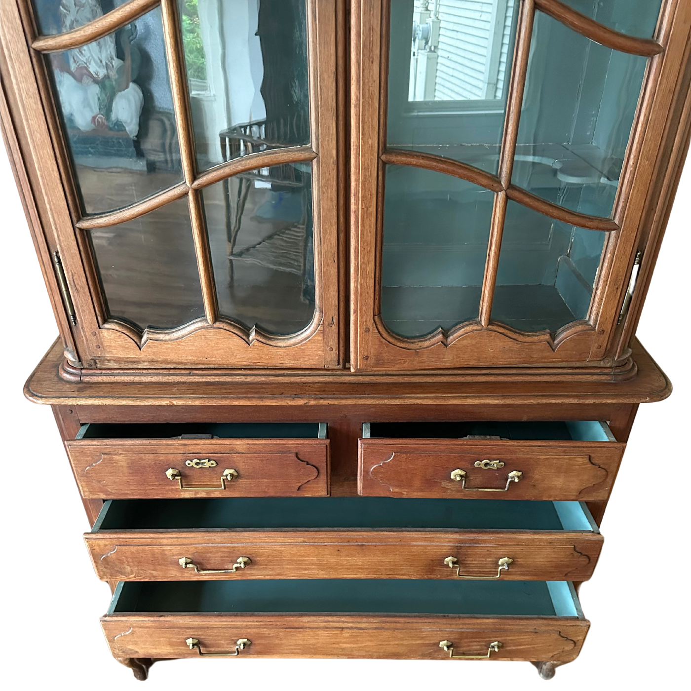 18th C. French Cabinet with Blue Interior