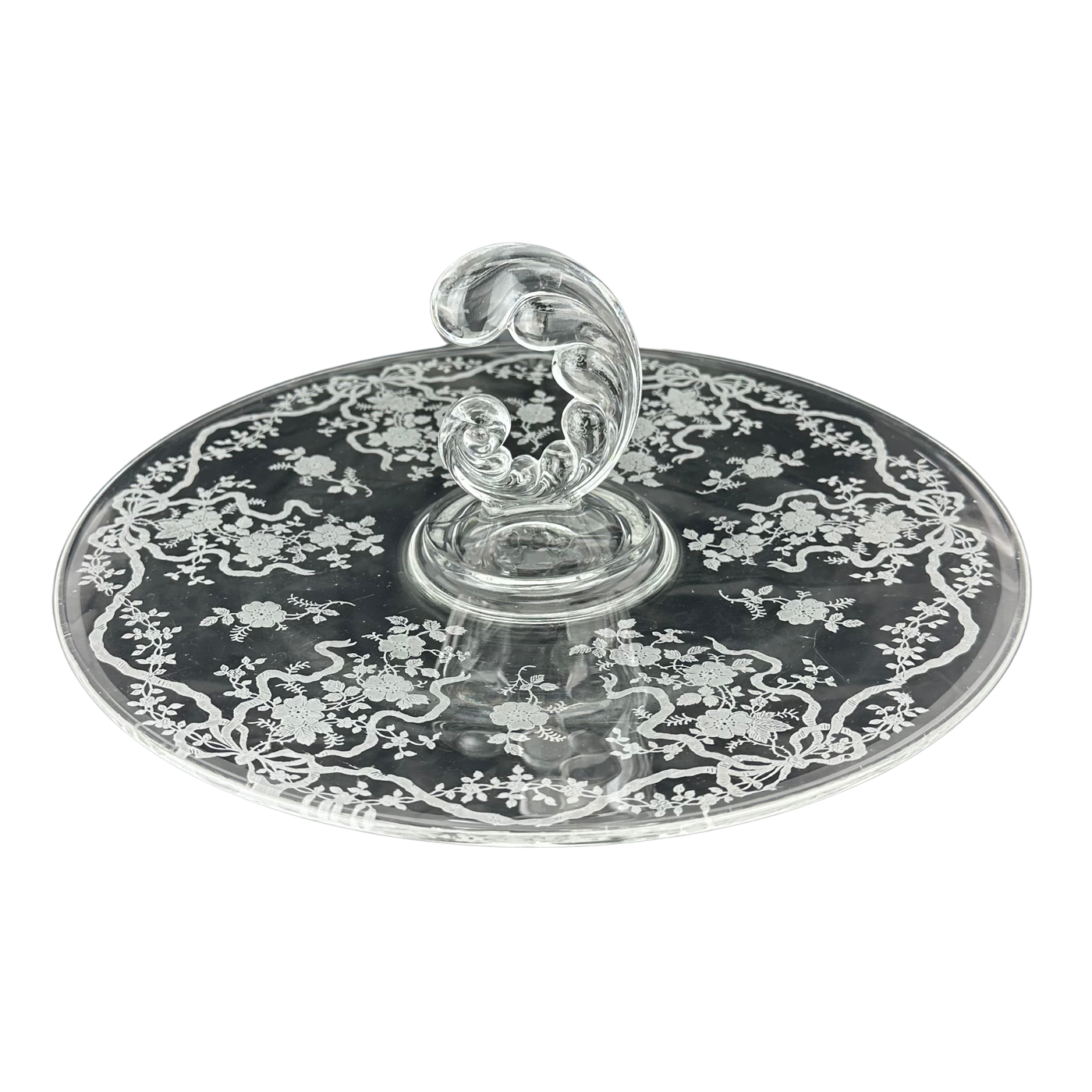 Vintage Fostoria 'Romance' Crystal Serving Tray