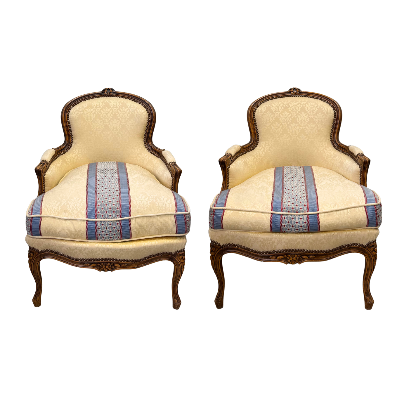 Pair of Vintage French Yellow Chairs