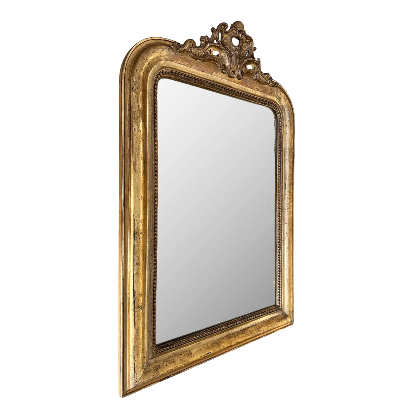 Antique Louis Philippe Gold Mirror with Crest