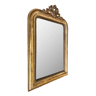 Antique Louis Philippe Gold Mirror with Crest