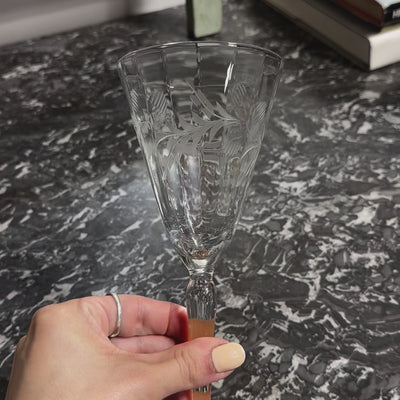 Vintage Cut Crystal Goblet, Set of 6