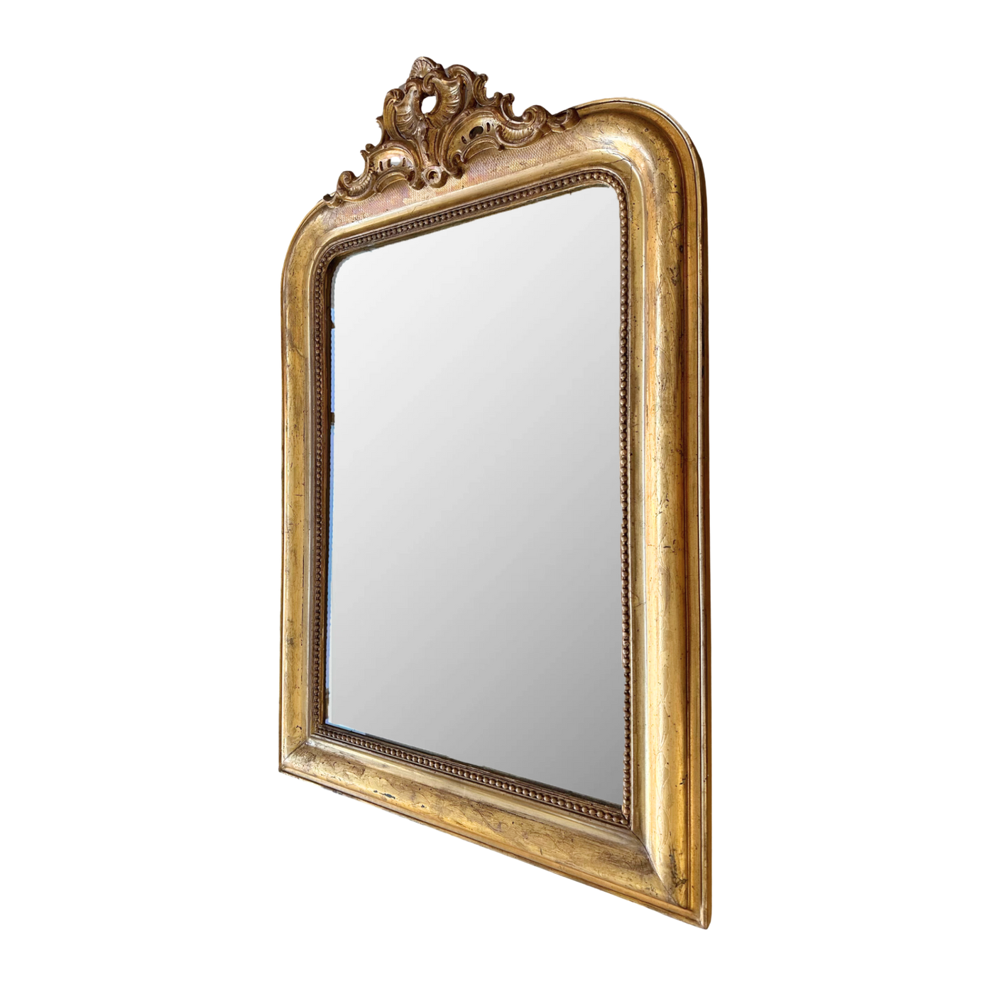 Antique Louis Philippe Gold Mirror with Crest