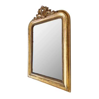 Antique Louis Philippe Gold Mirror with Crest