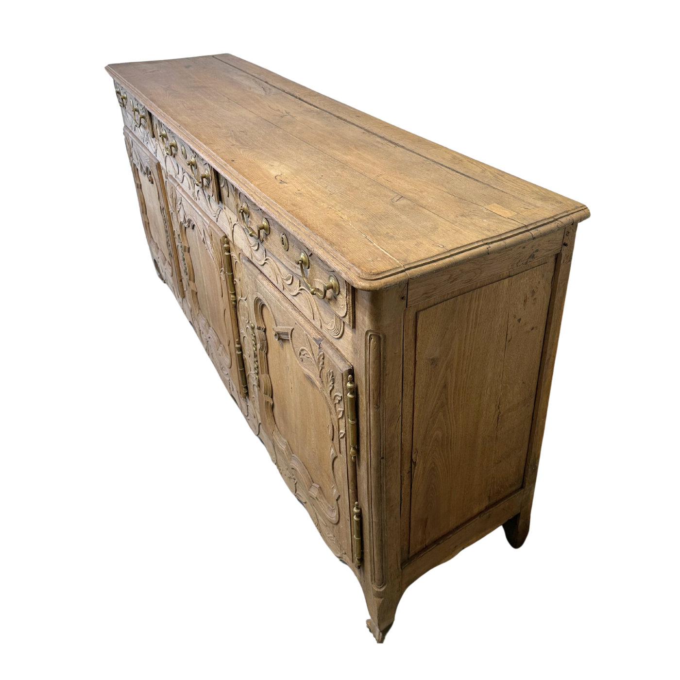 Mid 19th c. French Oak Sideboard with Intricate Carved Detail