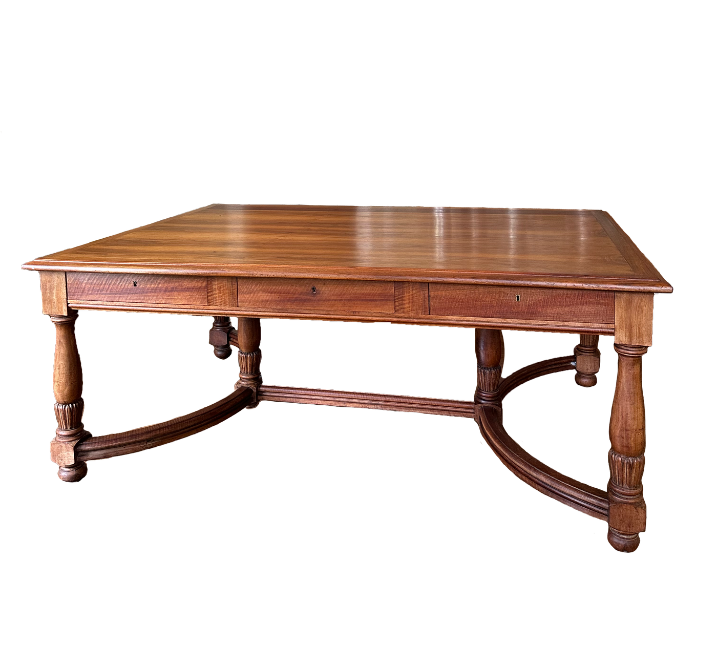 Large Antique French Writing Table / Partners Desk