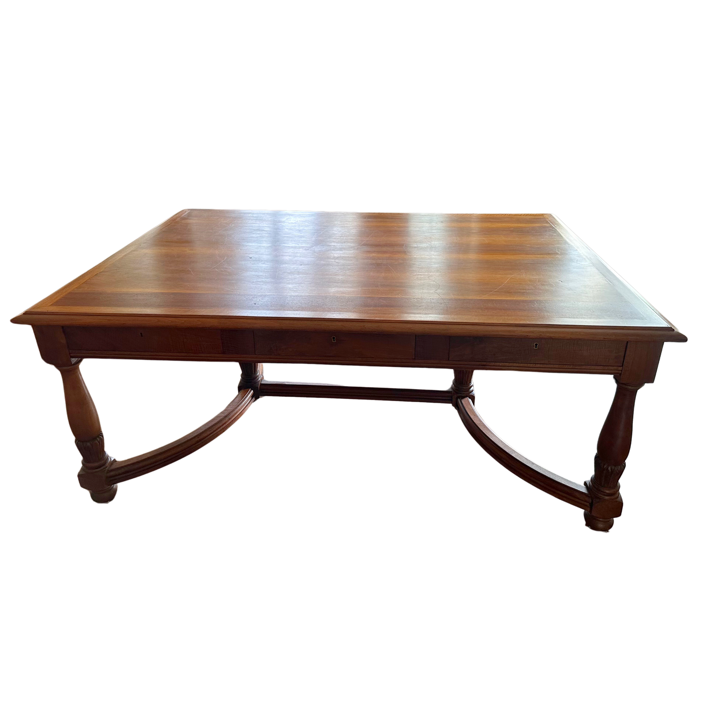 Large Antique French Writing Table / Partners Desk