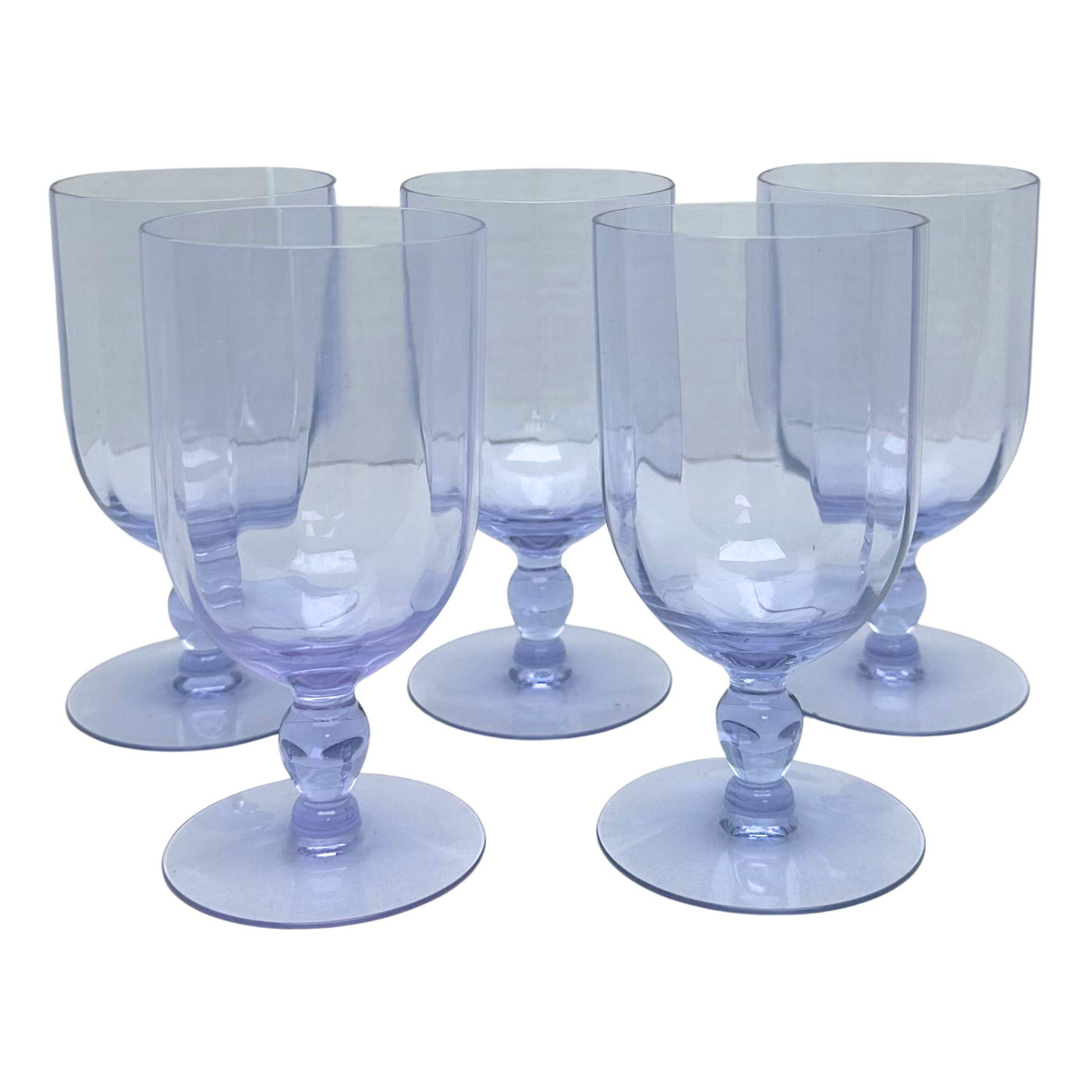 Vintage Lavender Crystal Iced Teas, Set of 5